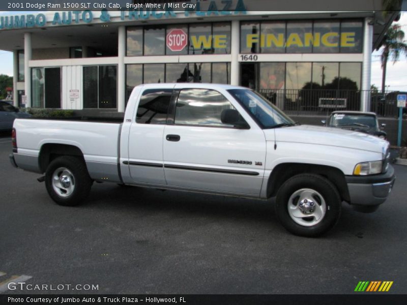 Bright White / Mist Gray 2001 Dodge Ram 1500 SLT Club Cab