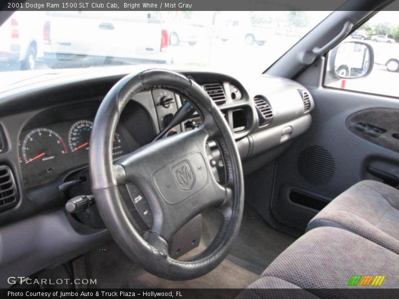 Bright White / Mist Gray 2001 Dodge Ram 1500 SLT Club Cab