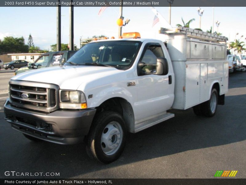 Oxford White / Medium Flint 2003 Ford F450 Super Duty XL Regular Cab Utility Truck