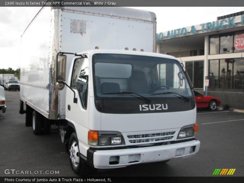 White / Gray 1996 Isuzu N Series Truck NPR Commercial Van