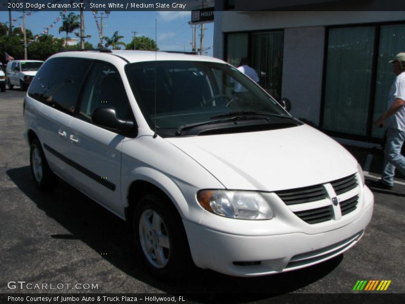 Stone White / Medium Slate Gray 2005 Dodge Caravan SXT