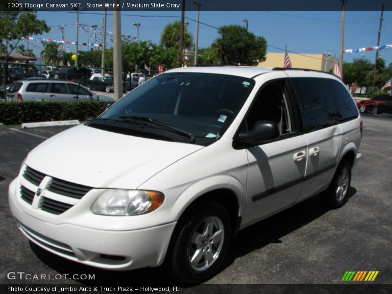 Stone White / Medium Slate Gray 2005 Dodge Caravan SXT