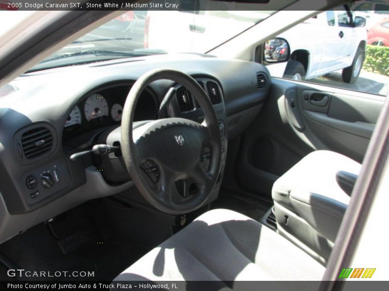 Stone White / Medium Slate Gray 2005 Dodge Caravan SXT