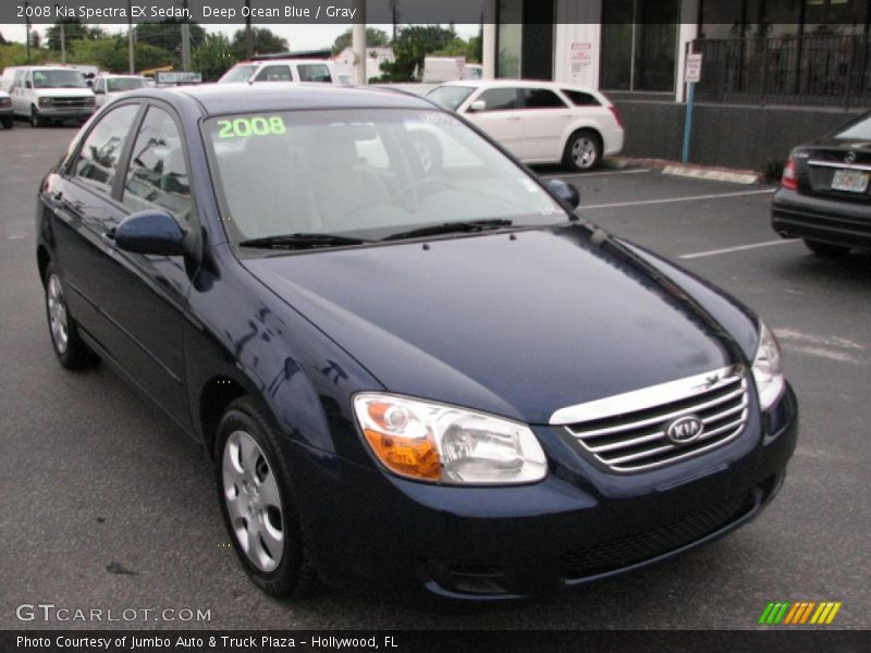 Deep Ocean Blue / Gray 2008 Kia Spectra EX Sedan