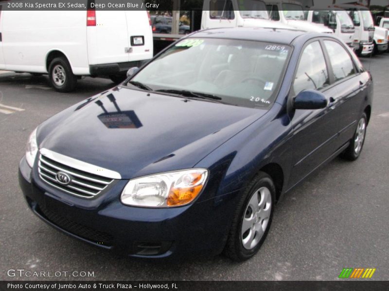 Deep Ocean Blue / Gray 2008 Kia Spectra EX Sedan