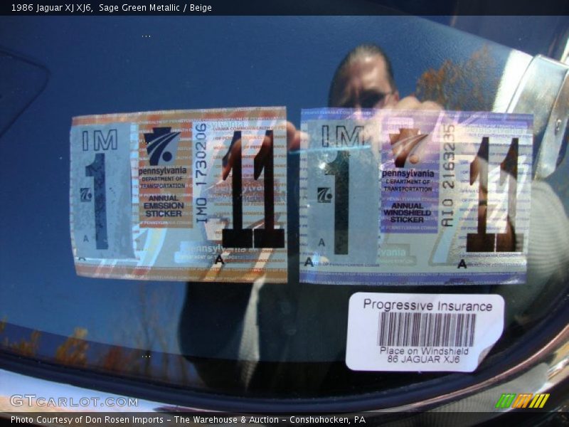 Sage Green Metallic / Beige 1986 Jaguar XJ XJ6