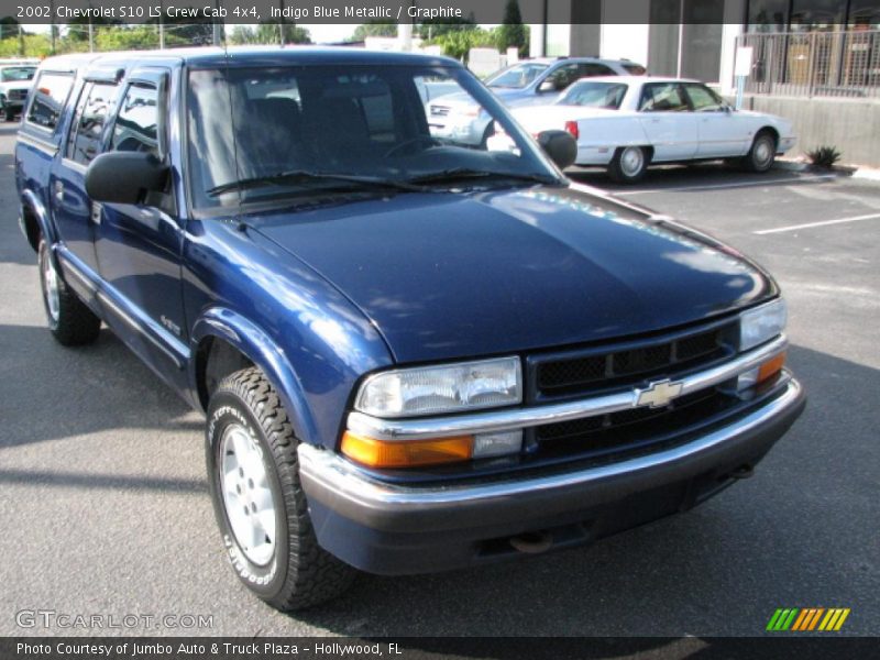 Indigo Blue Metallic / Graphite 2002 Chevrolet S10 LS Crew Cab 4x4