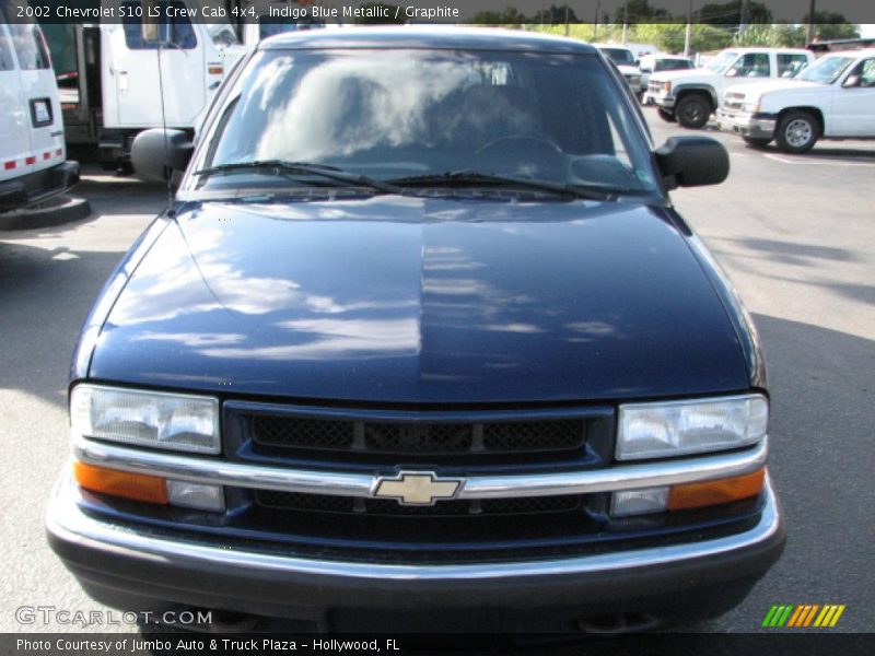 Indigo Blue Metallic / Graphite 2002 Chevrolet S10 LS Crew Cab 4x4