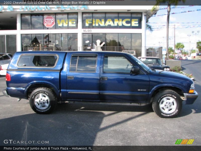 Indigo Blue Metallic / Graphite 2002 Chevrolet S10 LS Crew Cab 4x4