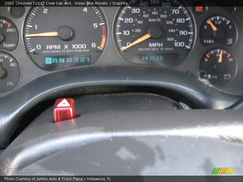 Indigo Blue Metallic / Graphite 2002 Chevrolet S10 LS Crew Cab 4x4