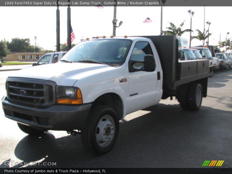 Oxford White / Medium Graphite 1999 Ford F450 Super Duty XL Regular Cab Dump Truck