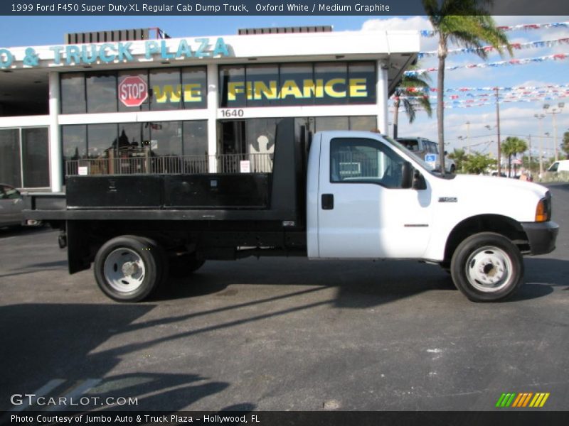 Oxford White / Medium Graphite 1999 Ford F450 Super Duty XL Regular Cab Dump Truck
