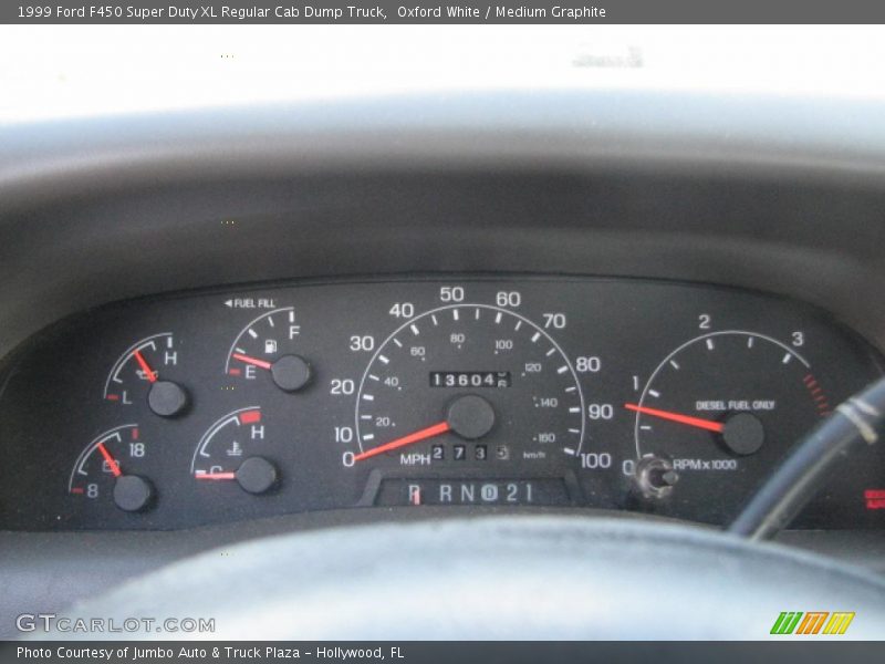 Oxford White / Medium Graphite 1999 Ford F450 Super Duty XL Regular Cab Dump Truck