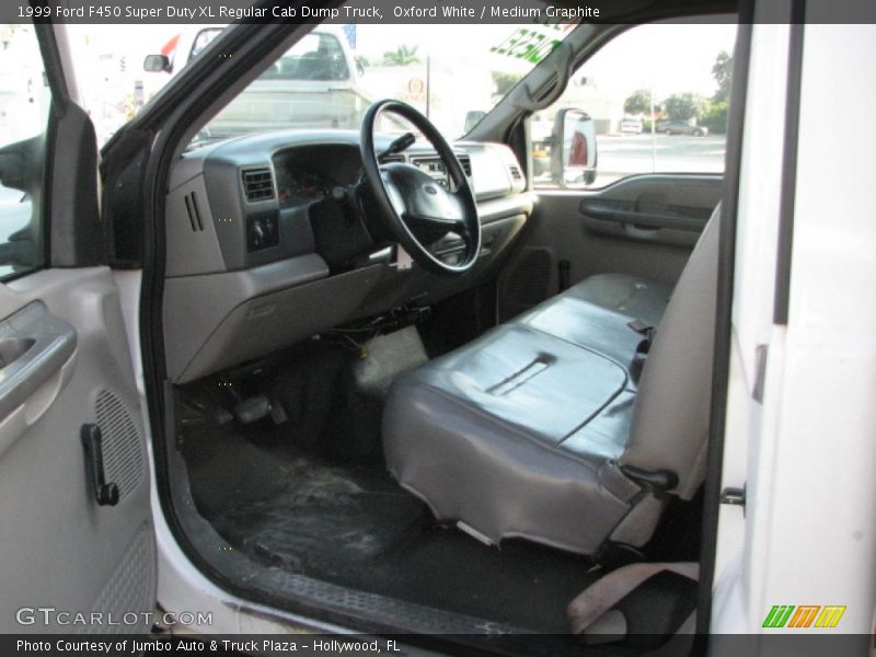 Oxford White / Medium Graphite 1999 Ford F450 Super Duty XL Regular Cab Dump Truck