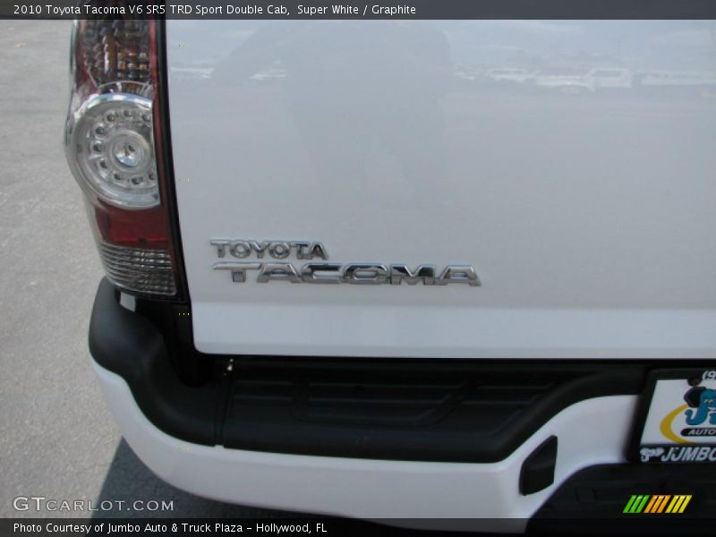Super White / Graphite 2010 Toyota Tacoma V6 SR5 TRD Sport Double Cab