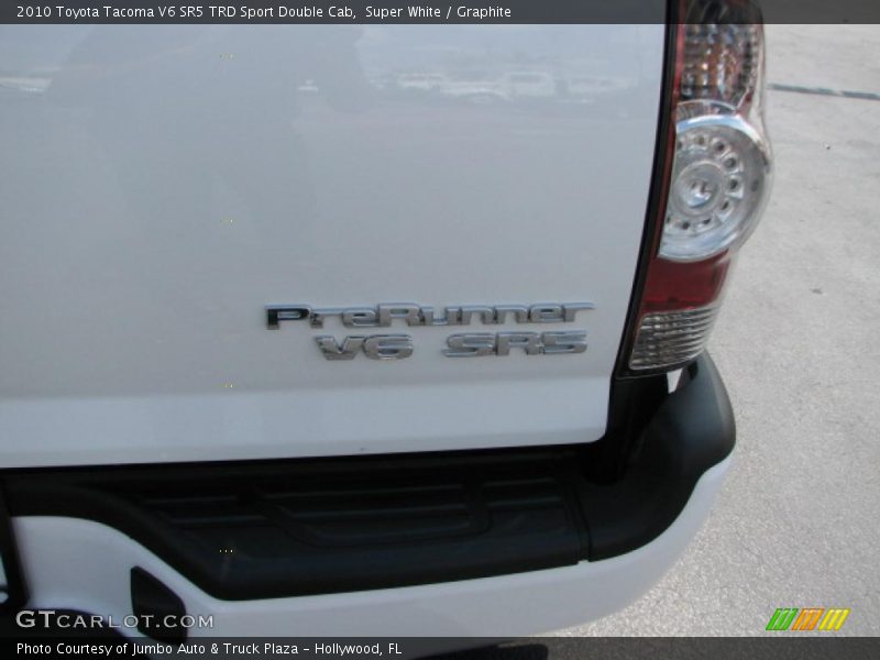 Super White / Graphite 2010 Toyota Tacoma V6 SR5 TRD Sport Double Cab