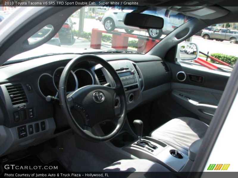 Super White / Graphite 2010 Toyota Tacoma V6 SR5 TRD Sport Double Cab