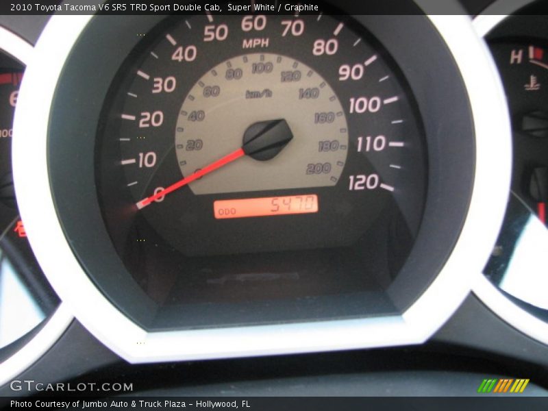 Super White / Graphite 2010 Toyota Tacoma V6 SR5 TRD Sport Double Cab