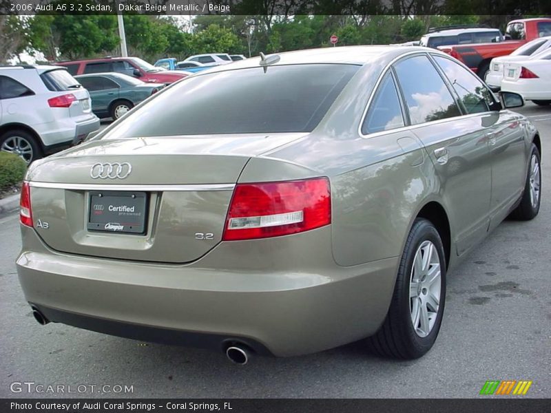 Dakar Beige Metallic / Beige 2006 Audi A6 3.2 Sedan
