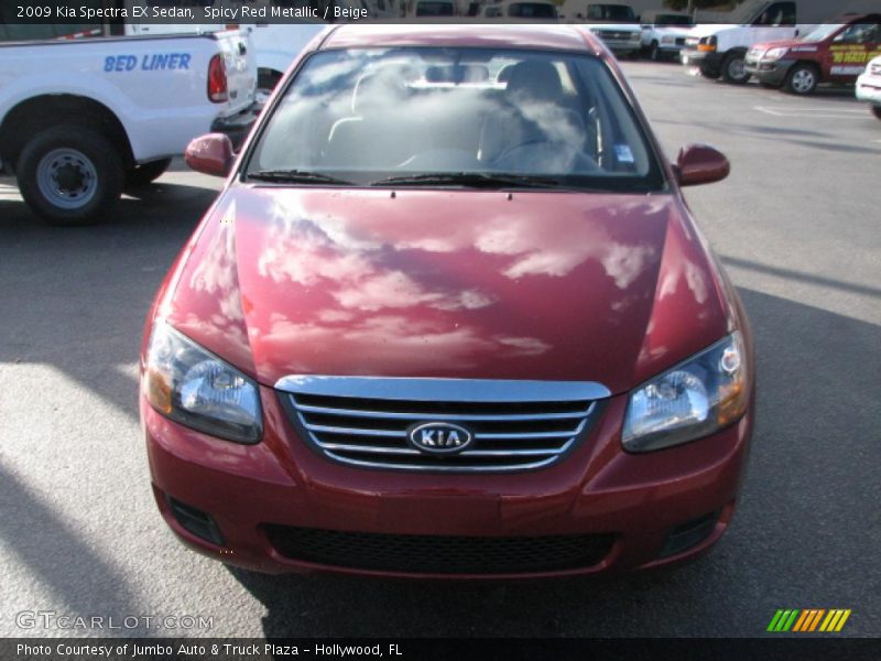 Spicy Red Metallic / Beige 2009 Kia Spectra EX Sedan