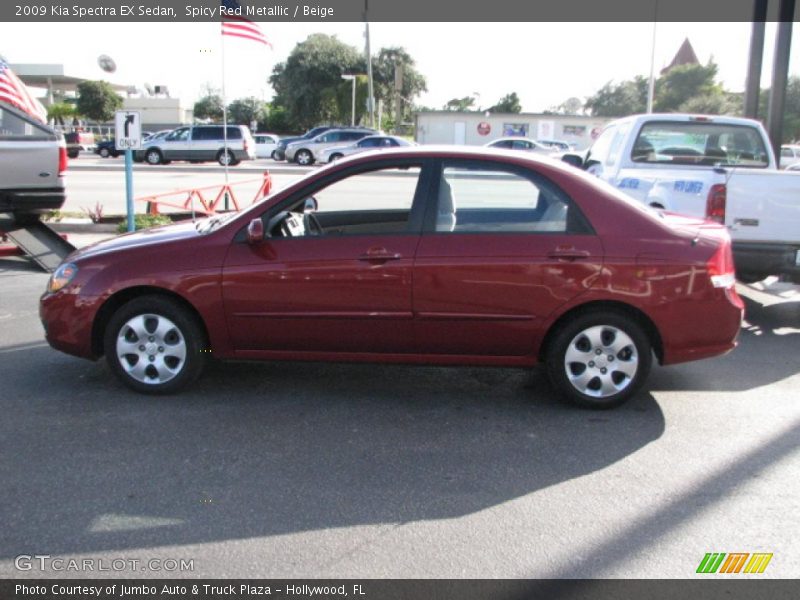 Spicy Red Metallic / Beige 2009 Kia Spectra EX Sedan