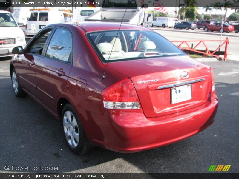 Spicy Red Metallic / Beige 2009 Kia Spectra EX Sedan