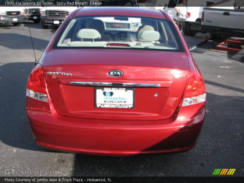 Spicy Red Metallic / Beige 2009 Kia Spectra EX Sedan