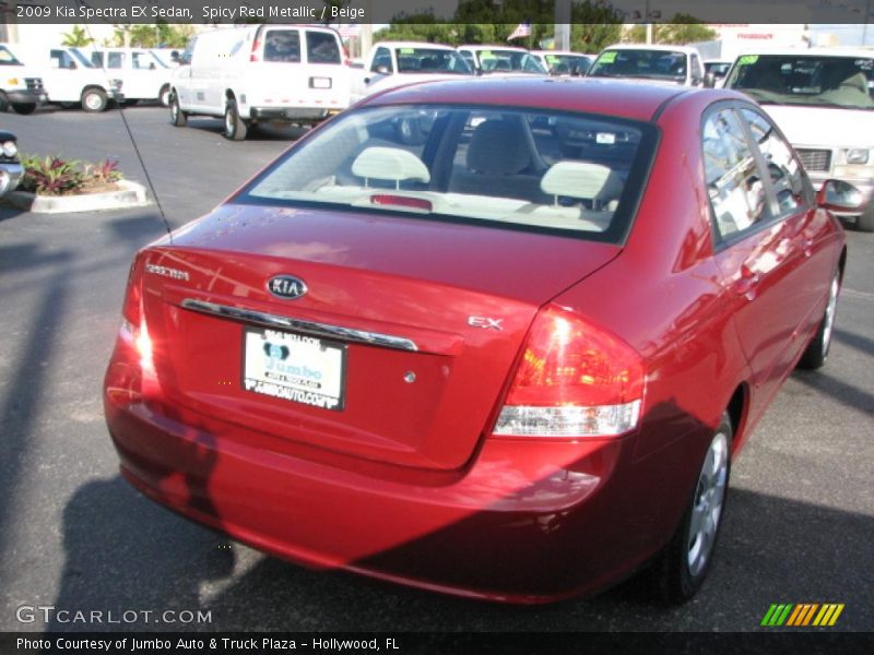 Spicy Red Metallic / Beige 2009 Kia Spectra EX Sedan