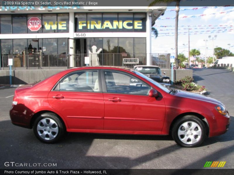 Spicy Red Metallic / Beige 2009 Kia Spectra EX Sedan