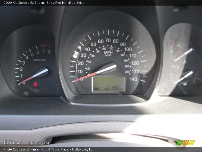 Spicy Red Metallic / Beige 2009 Kia Spectra EX Sedan