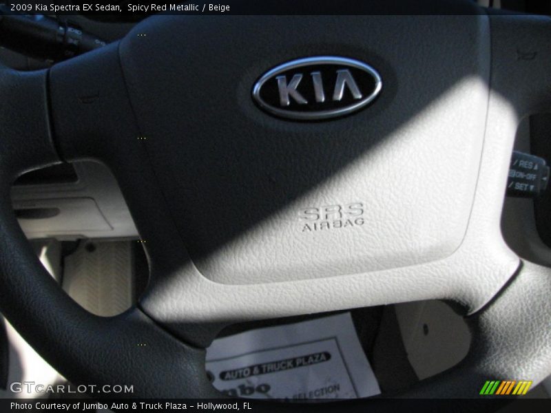Spicy Red Metallic / Beige 2009 Kia Spectra EX Sedan