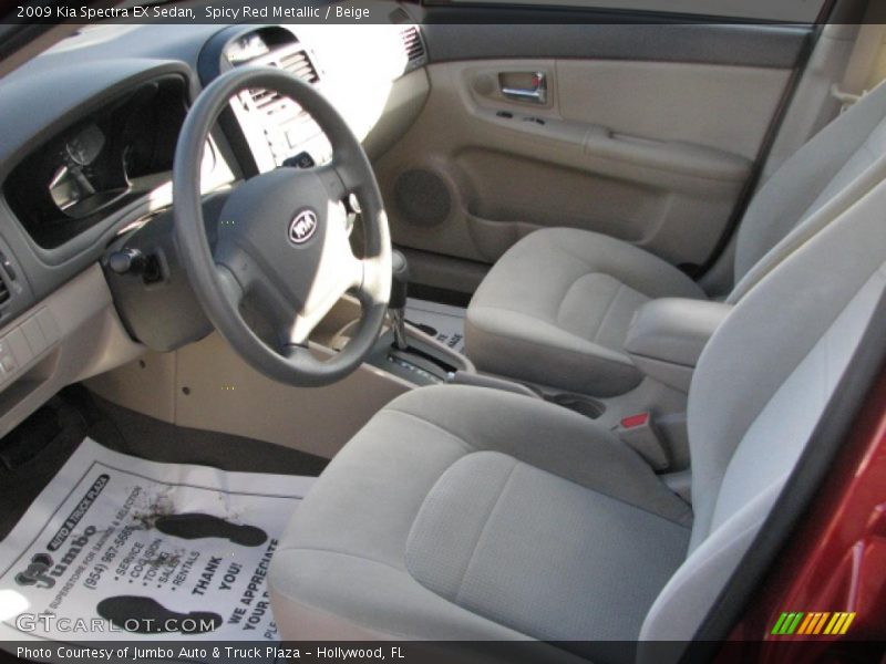 Spicy Red Metallic / Beige 2009 Kia Spectra EX Sedan