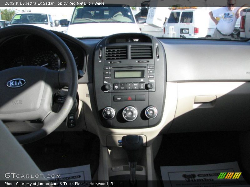 Spicy Red Metallic / Beige 2009 Kia Spectra EX Sedan
