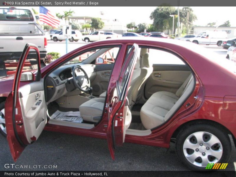 Spicy Red Metallic / Beige 2009 Kia Spectra EX Sedan
