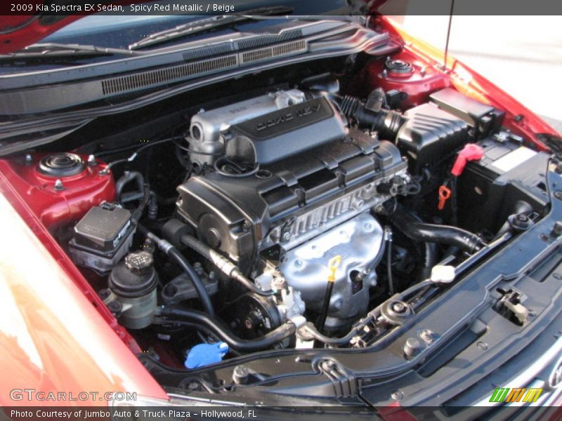 Spicy Red Metallic / Beige 2009 Kia Spectra EX Sedan