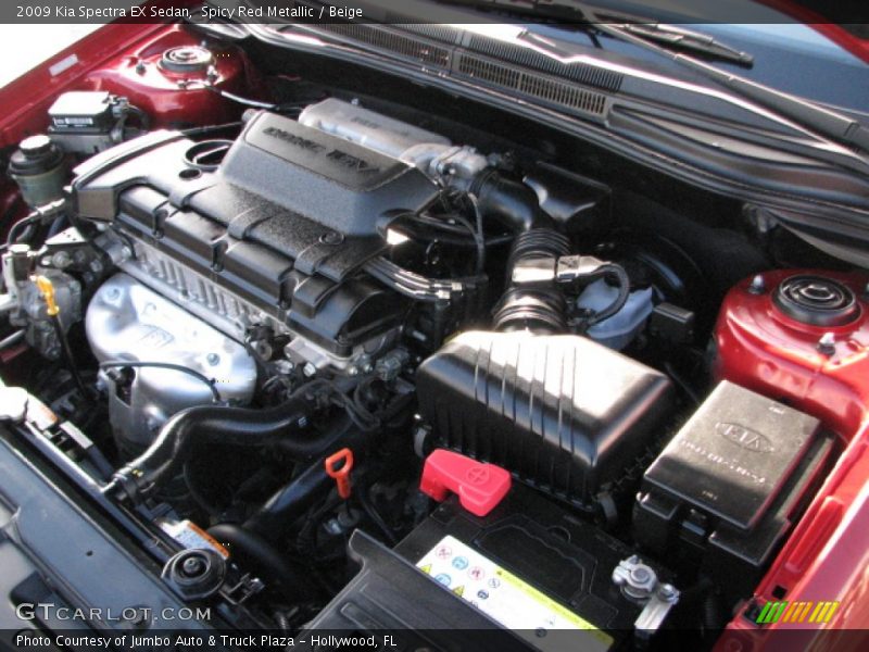 Spicy Red Metallic / Beige 2009 Kia Spectra EX Sedan