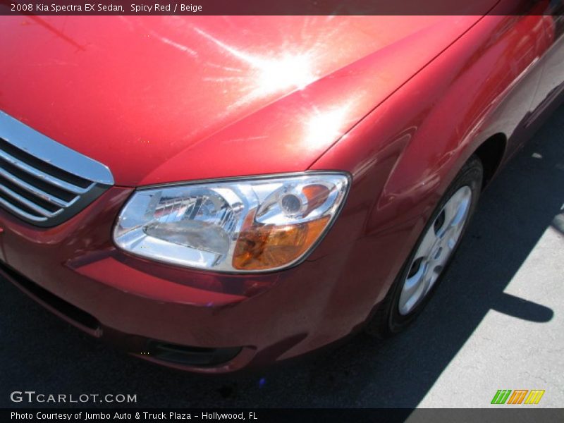 Spicy Red / Beige 2008 Kia Spectra EX Sedan
