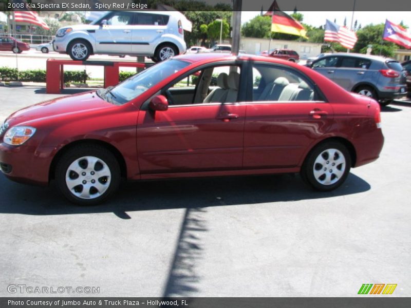 Spicy Red / Beige 2008 Kia Spectra EX Sedan