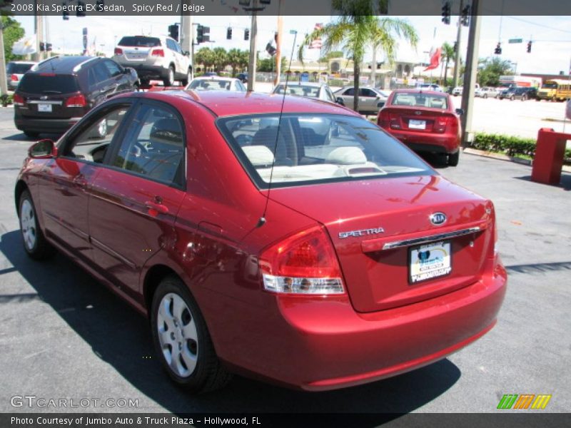 Spicy Red / Beige 2008 Kia Spectra EX Sedan