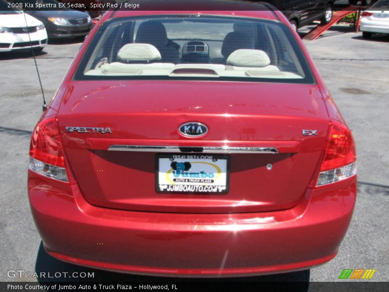 Spicy Red / Beige 2008 Kia Spectra EX Sedan