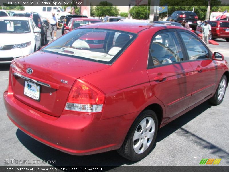 Spicy Red / Beige 2008 Kia Spectra EX Sedan