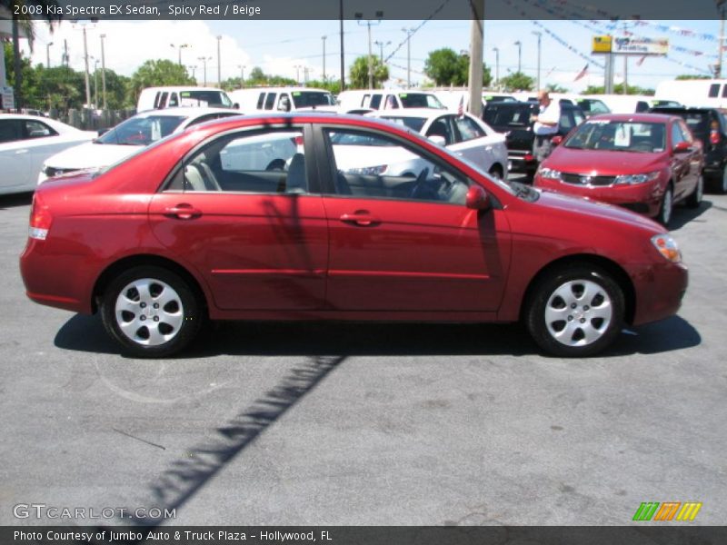 Spicy Red / Beige 2008 Kia Spectra EX Sedan
