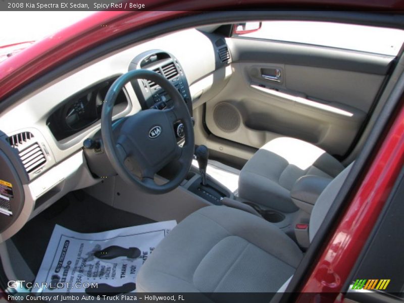 Spicy Red / Beige 2008 Kia Spectra EX Sedan