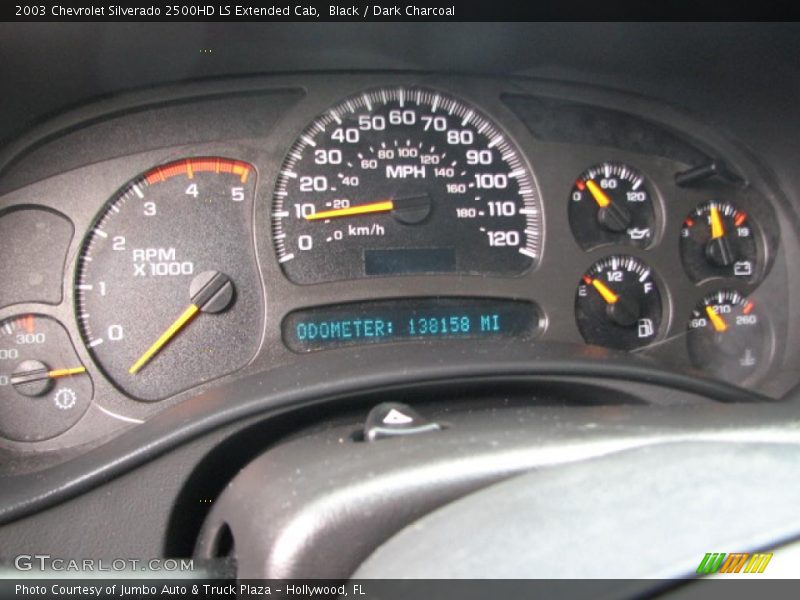 Black / Dark Charcoal 2003 Chevrolet Silverado 2500HD LS Extended Cab