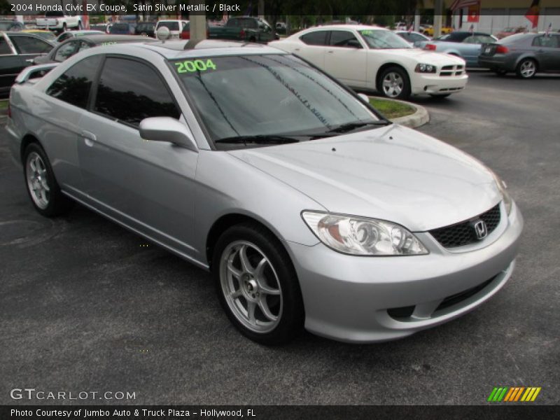 Satin Silver Metallic / Black 2004 Honda Civic EX Coupe