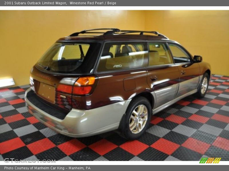 Winestone Red Pearl / Beige 2001 Subaru Outback Limited Wagon
