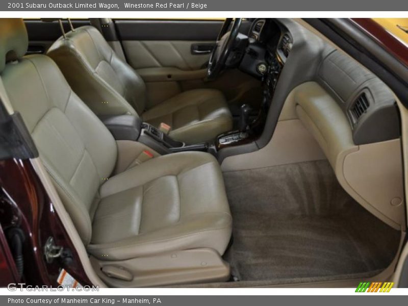 Winestone Red Pearl / Beige 2001 Subaru Outback Limited Wagon