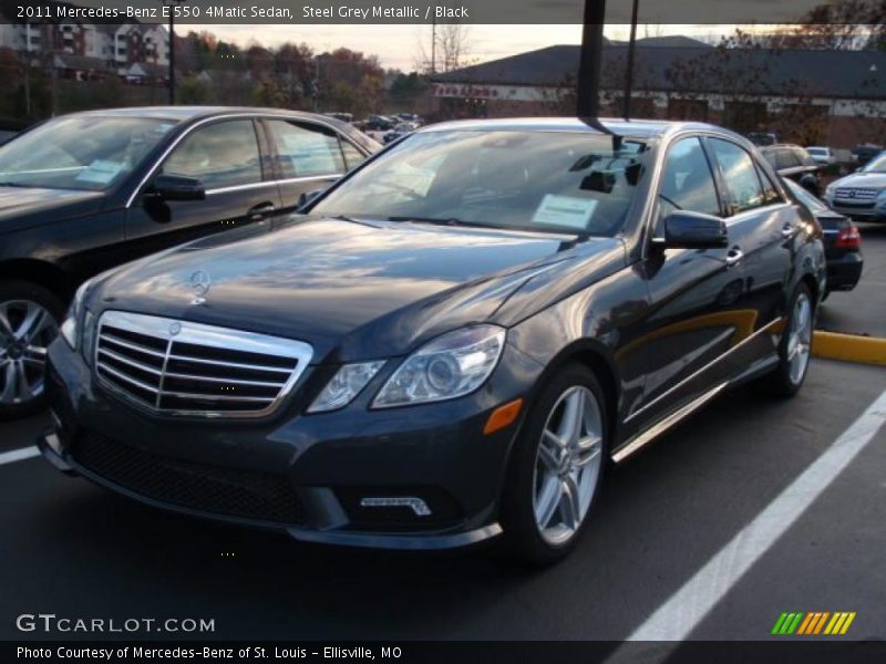 Steel Grey Metallic / Black 2011 Mercedes-Benz E 550 4Matic Sedan