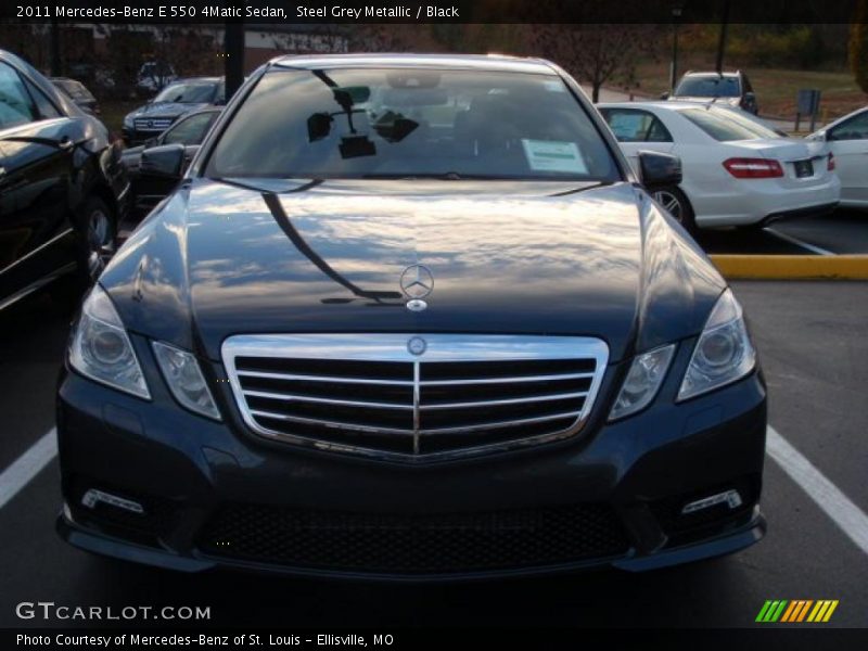 Steel Grey Metallic / Black 2011 Mercedes-Benz E 550 4Matic Sedan