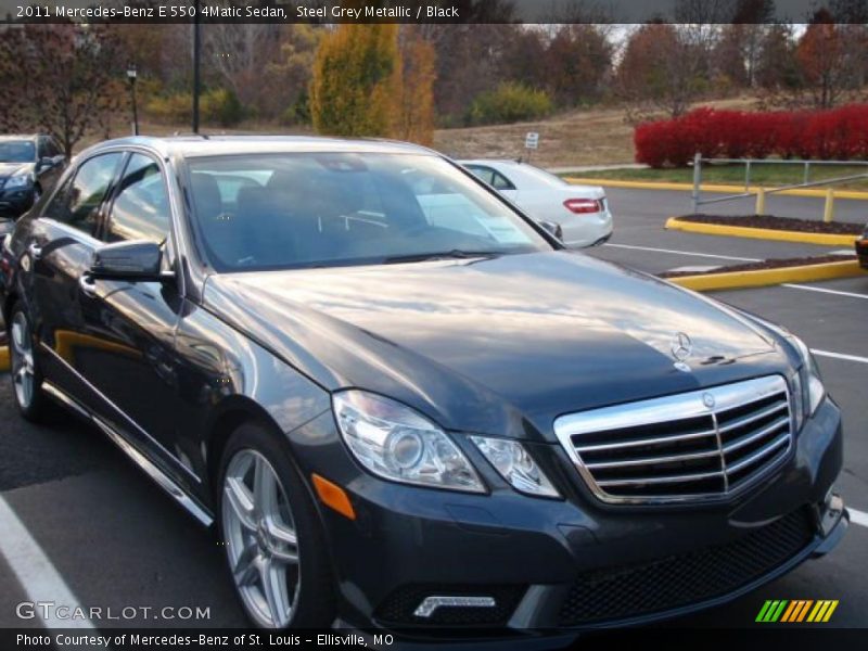 Steel Grey Metallic / Black 2011 Mercedes-Benz E 550 4Matic Sedan